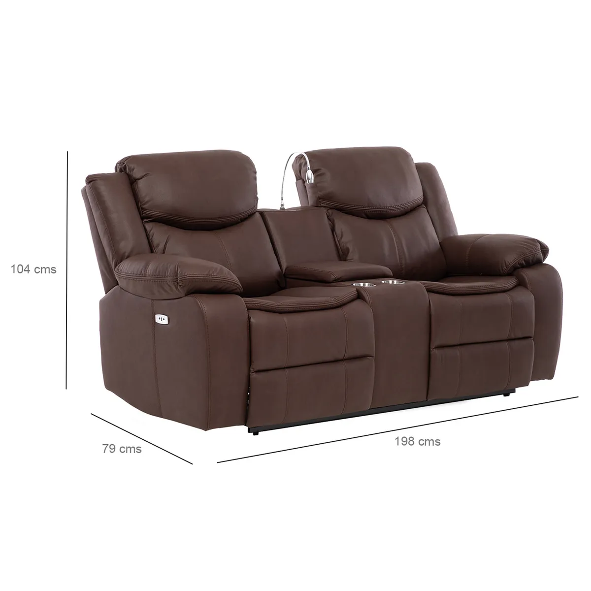 VYS SPA - SOFA BILBAO MOORSH 2 CUERPOS RECLINACION ELECTRICA + USB + LAMPARA + CAJON INVISIBLE SOFA
