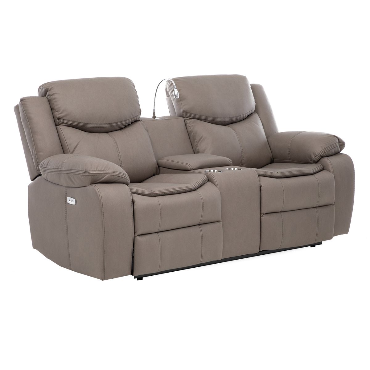VYS SPA - SOFA BILBAO BEIGE 2 CUERPOS RECLINACION ELECTRICA + USB + LAMPARA + CAJON INVISIBLE SOFA