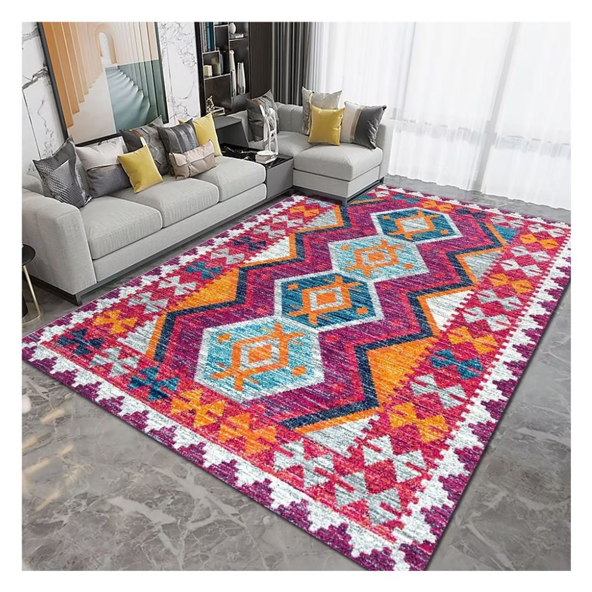 GENERICO - Alfombra Lisa Decoración con Diseños 3D-06 200 x 240 cm - Boreal