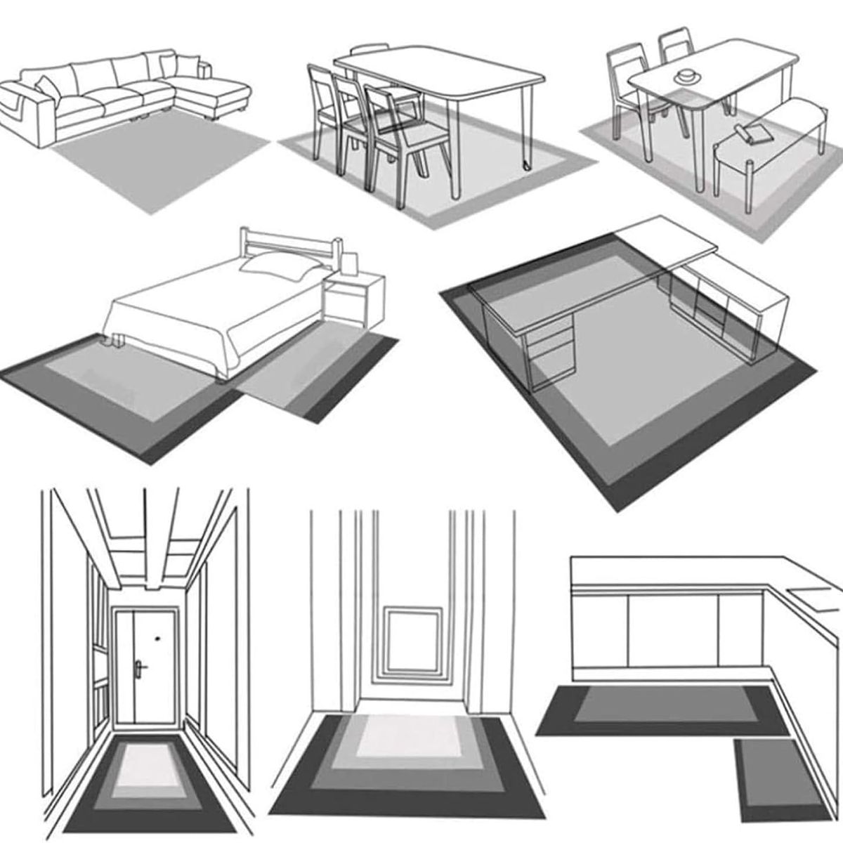 GENERICO - Alfombra Lisa Decoración con Diseños 3D-07 200 x 240 cm - San Pedro de Atacama