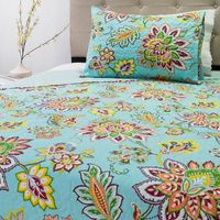 CUBRECAMA QUILT STITCHY ESTAMPADO FLOR 1.5 PLAZA