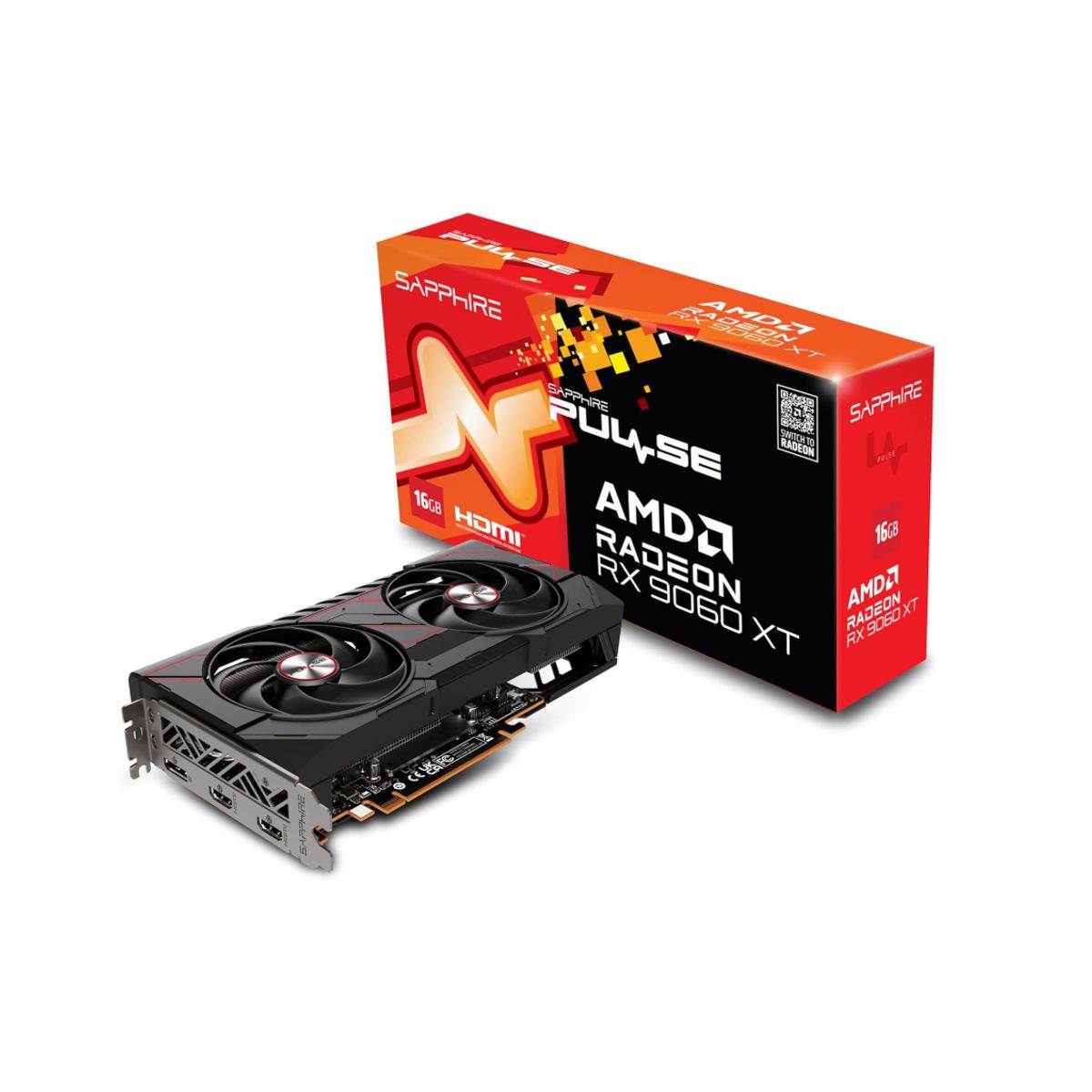 SAPPHIRE - Tarjeta de Video - Sapphire Pulse AMD Radeon  RX 9060XT 16G OC Edition