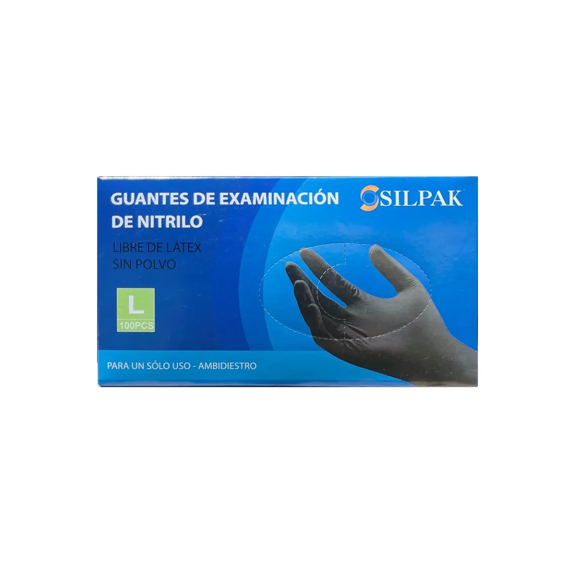 GENERICO - Guantes de Nitrilo Negro L- 5Gr 100Un