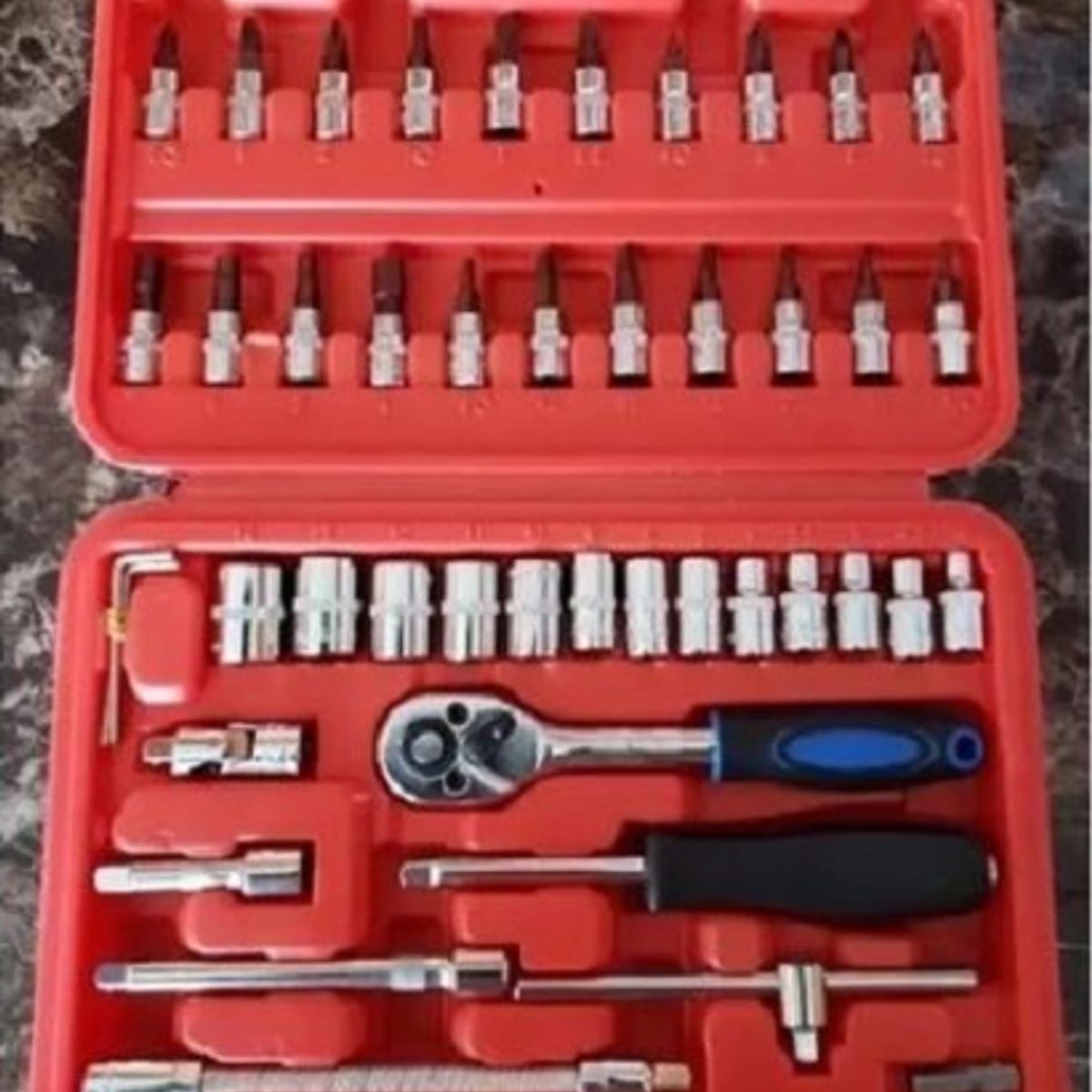 GENERICO - Caja Herramientas Mecanicas Dados 46 Piezas