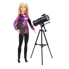 BARBIE - Doll Astrophysicist w Telescope & Star Map Blonde