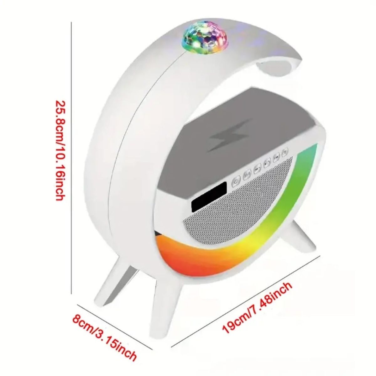 GENERICO - Lampara G parlante bluethoo luces RGB Radio Cargador