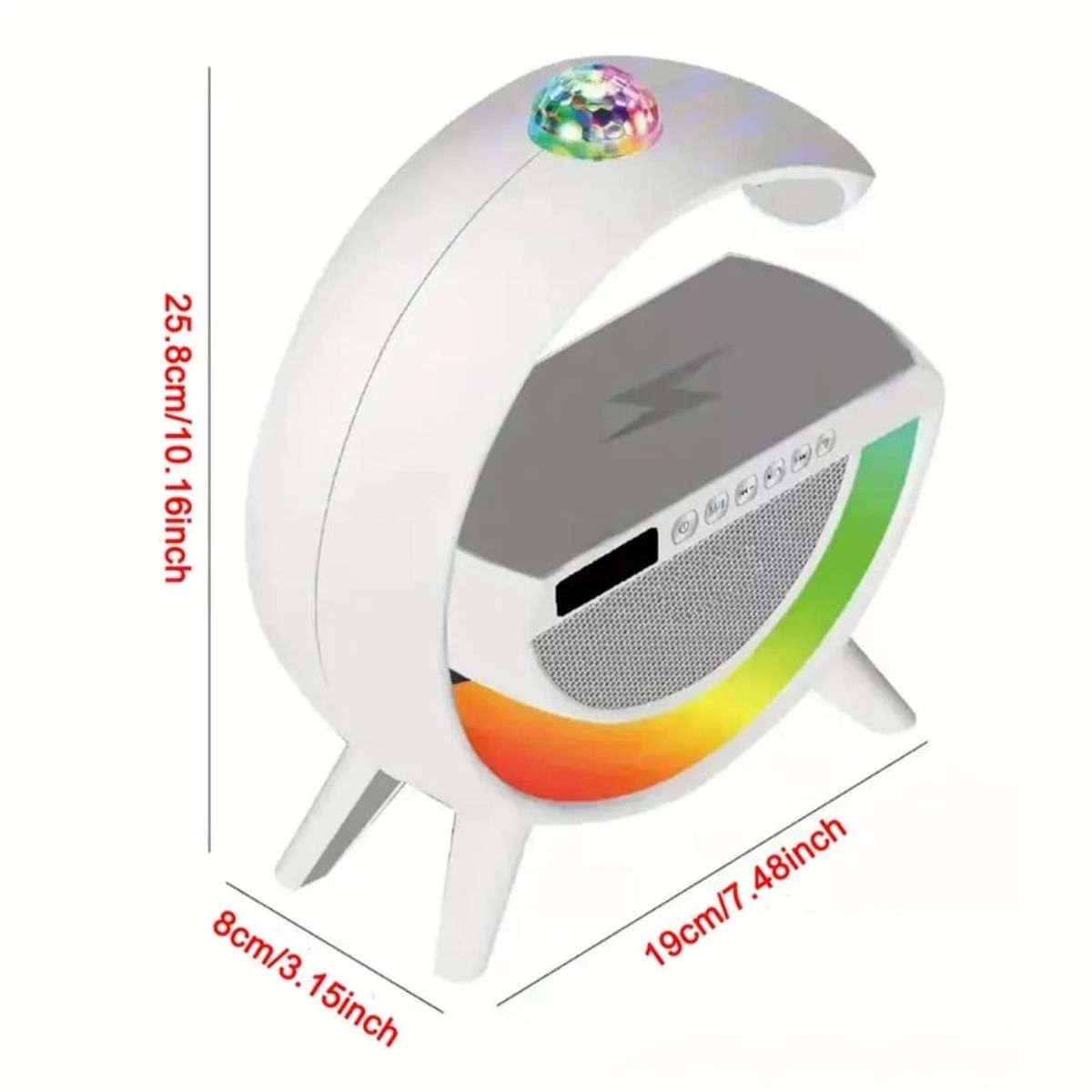 GENERICO - Lampara G parlante bluethoo luces RGB Radio Cargador