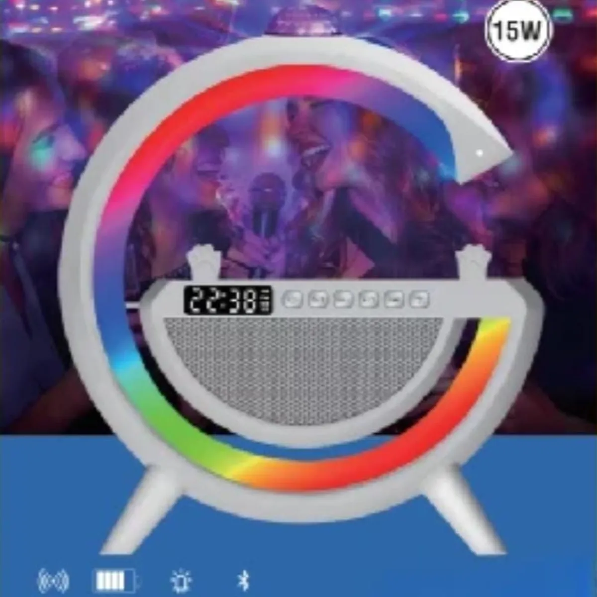 GENERICO - Lampara G parlante bluethoo luces RGB Radio Cargador