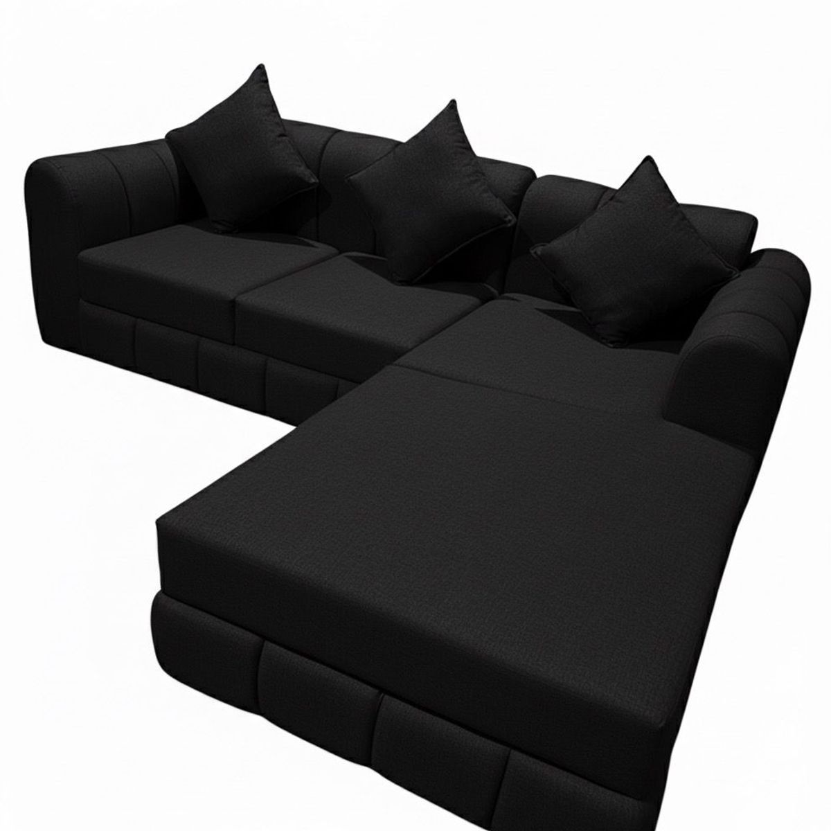 GENERICO - Sofa Francia L 3 Cuerpos NEGRO Lino