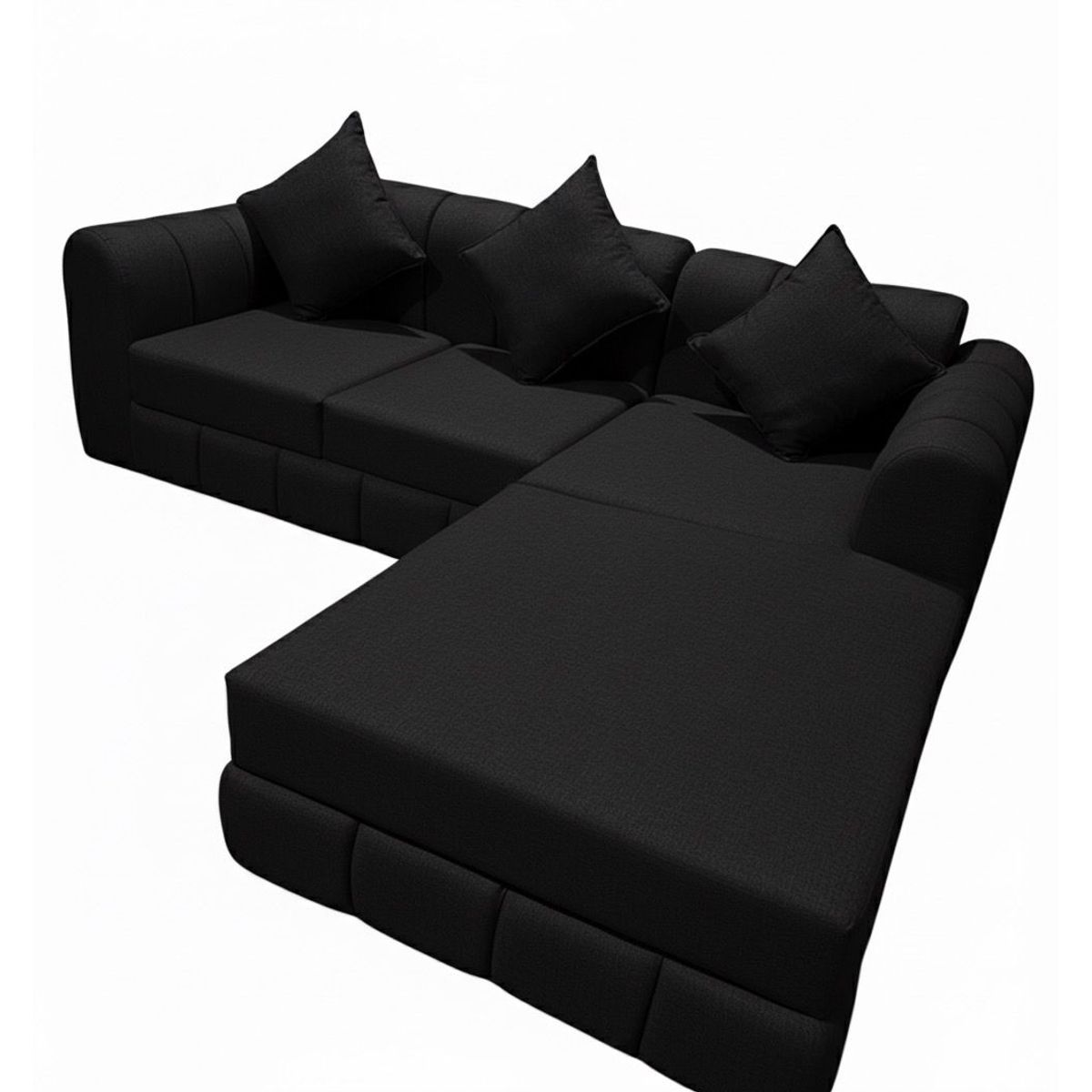 GENERICO - Sofa Francia L 3 Cuerpos NEGRO Lino