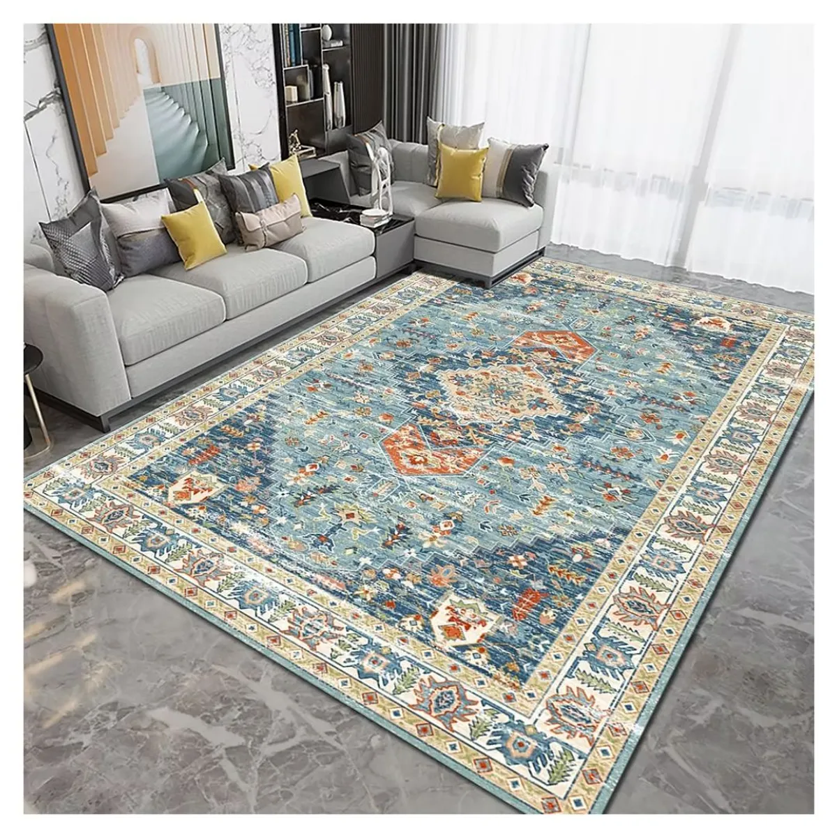 GENERICO - Alfombra Lisa Decoración con Diseños 3D-12 200 x 240 cm - Bombai