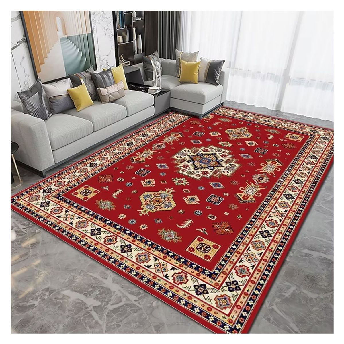 GENERICO - Alfombra Lisa Decoración con Diseños 3D-13 200 x 240 cm - Marrakech