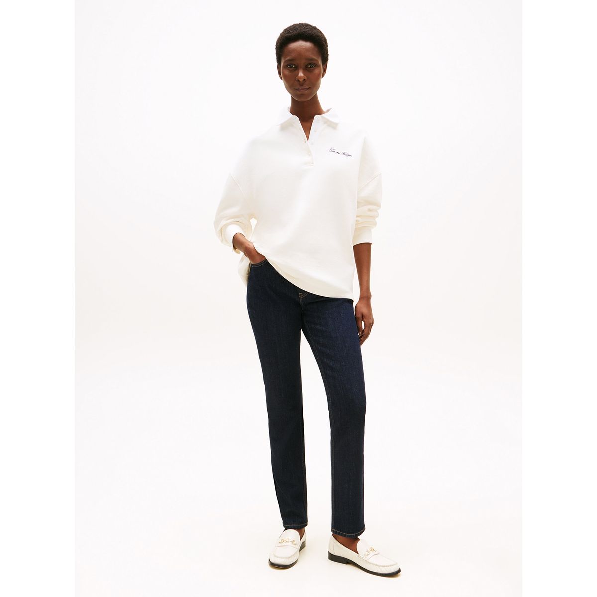 TOMMY HILFIGER - Jeans De Corte Slim De Talle Medio Blanco Tommy Hilfiger
