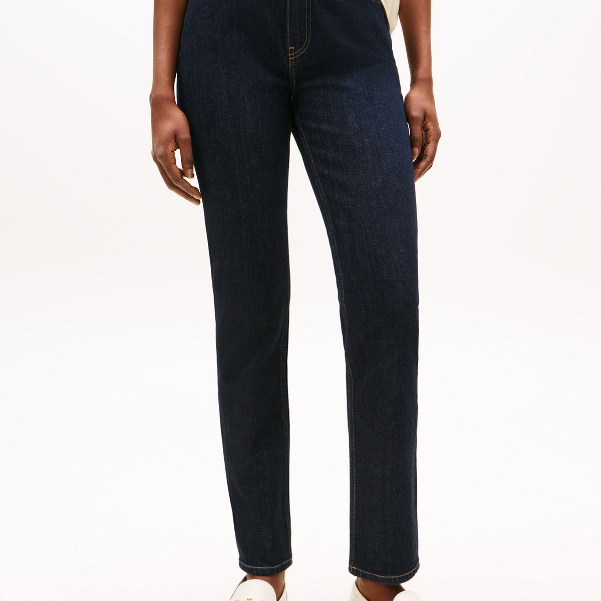 TOMMY HILFIGER - Jeans De Corte Slim De Talle Medio Blanco Tommy Hilfiger