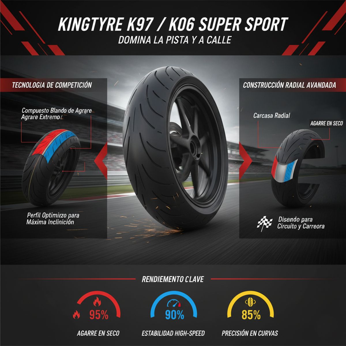 GENERICO - Neumatico K97 13070-17 TL 62H Sport KINGTYRE
