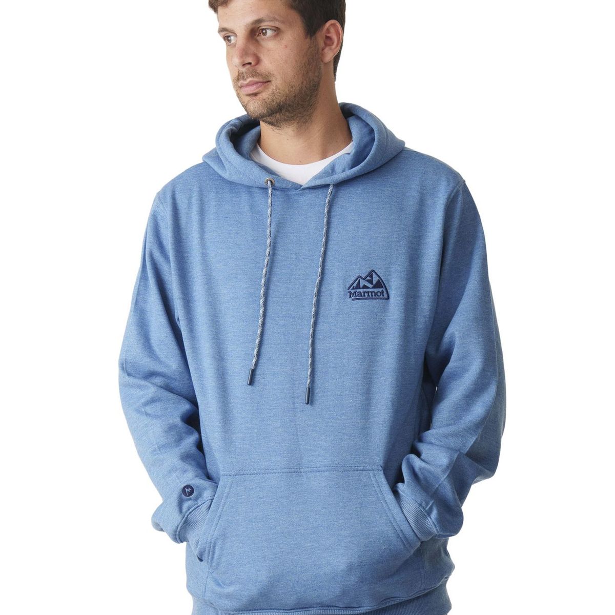 MARMOT - Polerón Hombre Marmot Chest Retro Logo Hoody Azul