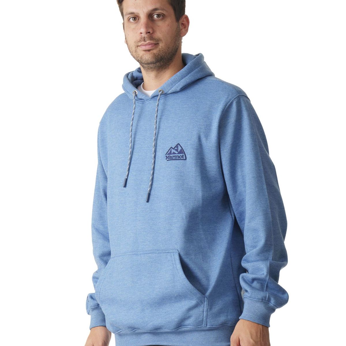 MARMOT - Polerón Hombre Marmot Chest Retro Logo Hoody Azul