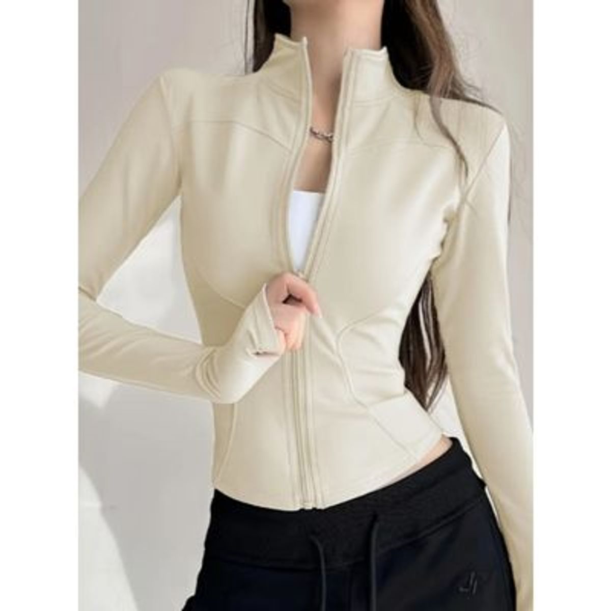 LIKE SHOP - Poleron Deportivo Mujer Ajustado Elasticado Cierre 9014