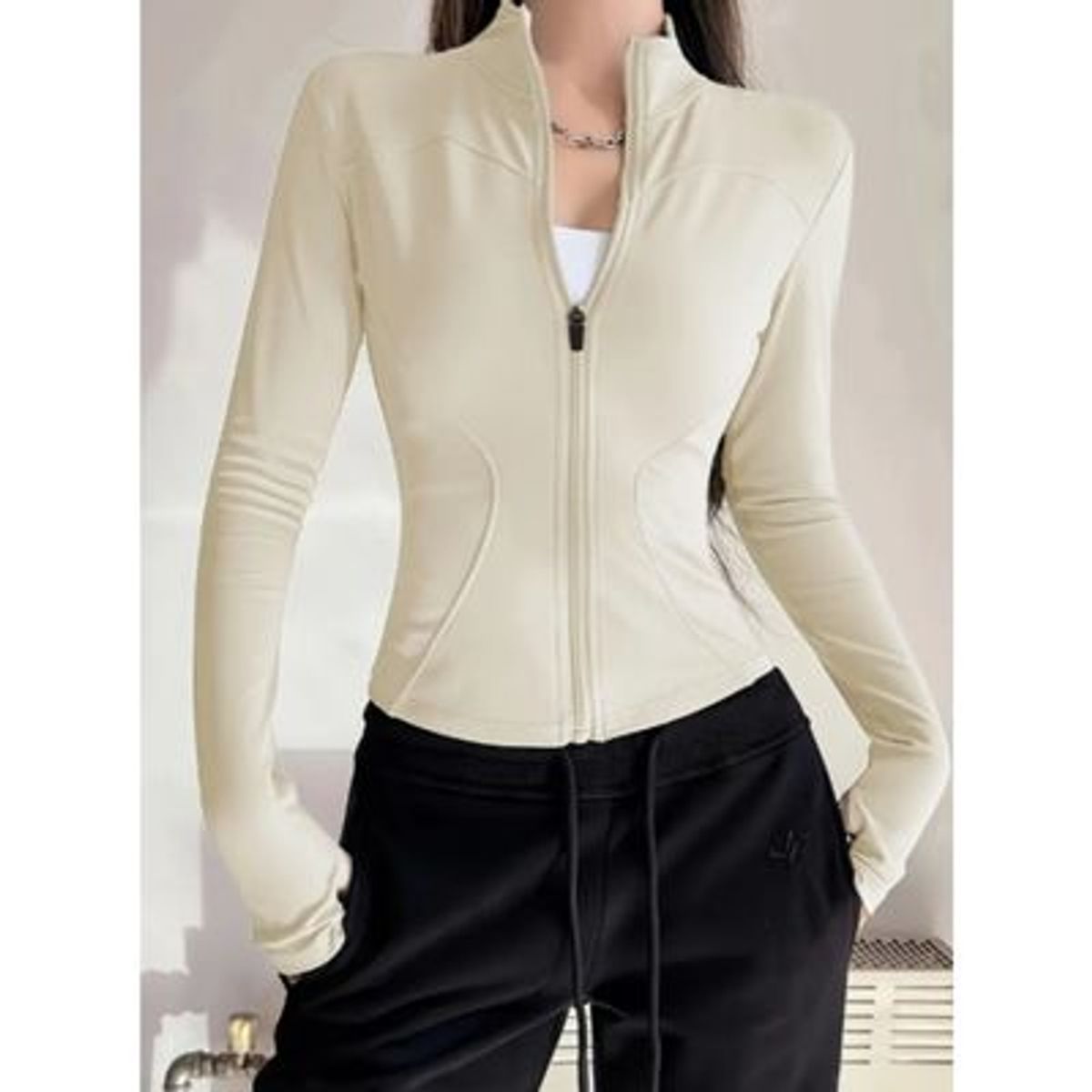 LIKE SHOP - Poleron Deportivo Mujer Ajustado Elasticado Cierre 9014