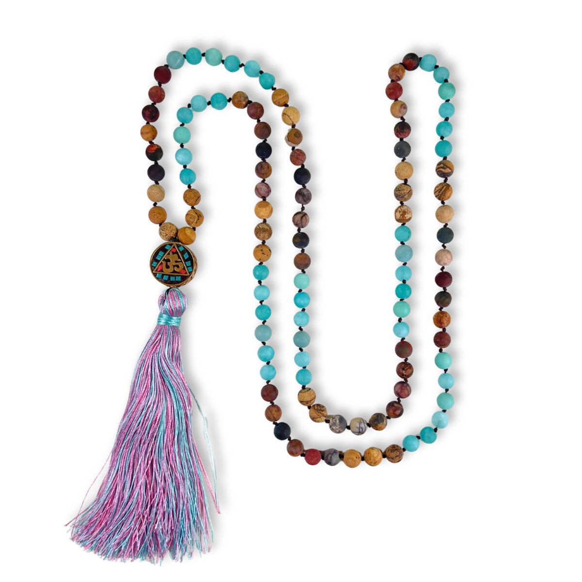 TRIBALLE - Mala Nepalí de Meditación - Colgante Om