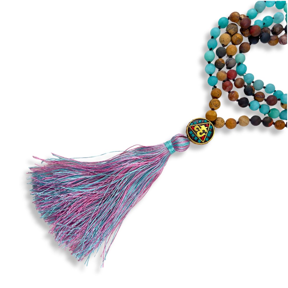 TRIBALLE - Mala Nepalí de Meditación - Colgante Om