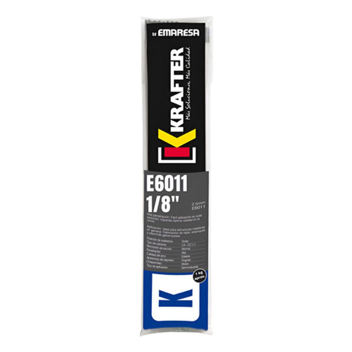 GENERICO - Electrodo Soldadura Krafter E6011 Diám 18 1kg Blanco
