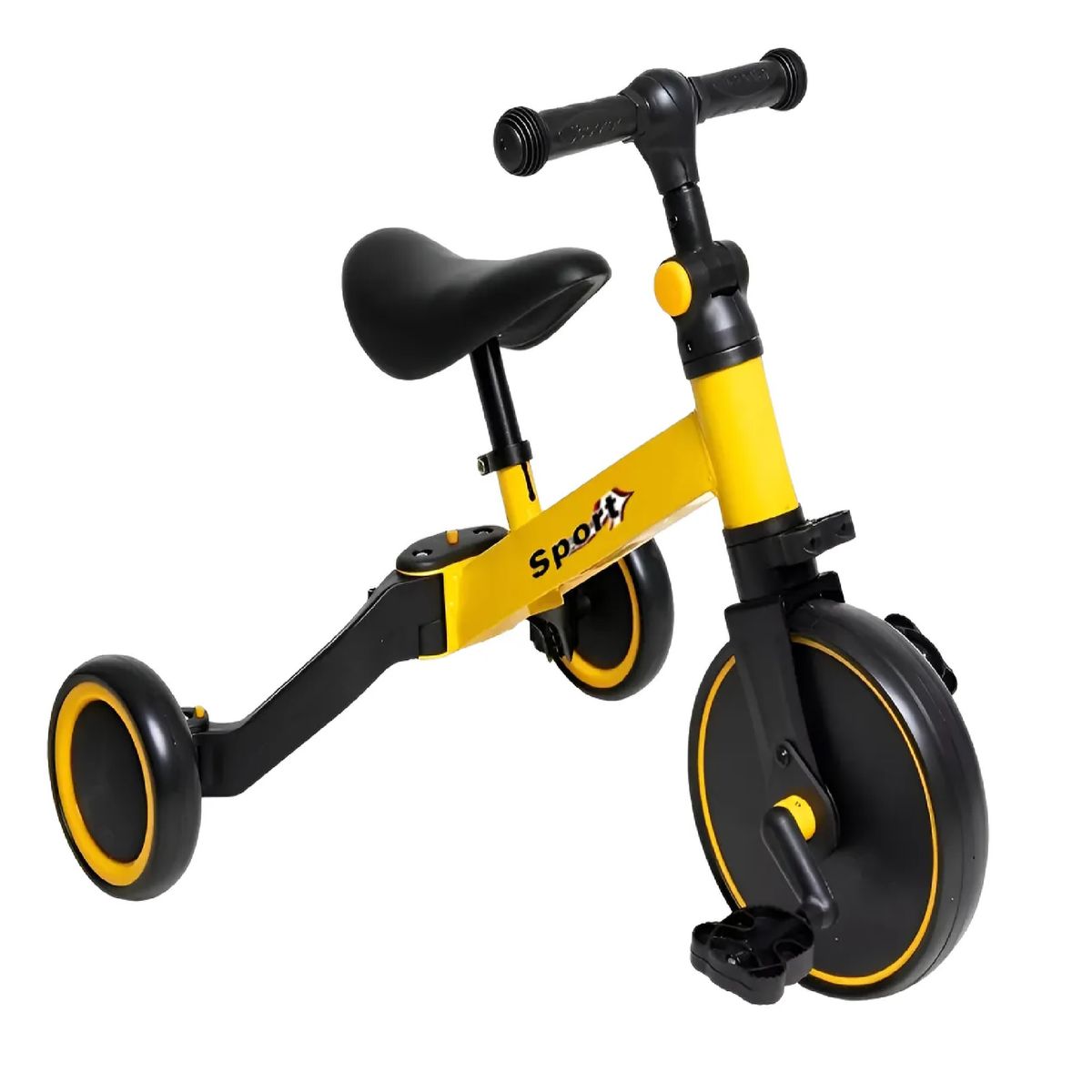 GENERICO - Triciclo Correpasillos Bicicleta Aprendizaje 3 En 1 Amarillo