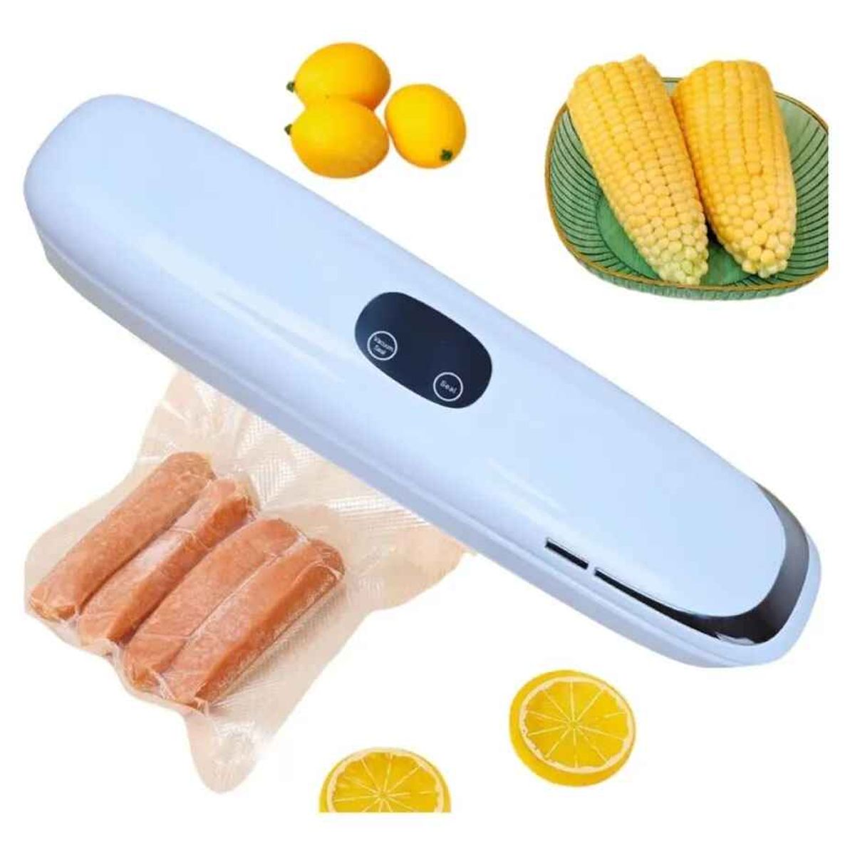 GENERICO - Selladora De Alimentos Al Vacio Automatica Con 300 Bolsas Blanco