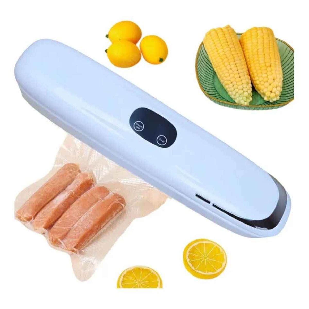 GENERICO - Selladora De Alimentos Al Vacio Automatica Con 300 Bolsas Blanco