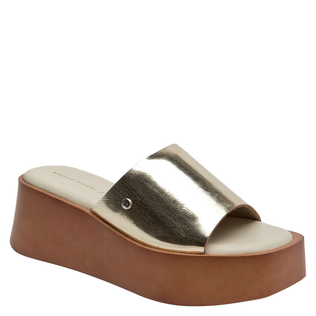 BRUNO ROSSI - Sandalia Mujer Casual Dorado Bruno Rossi