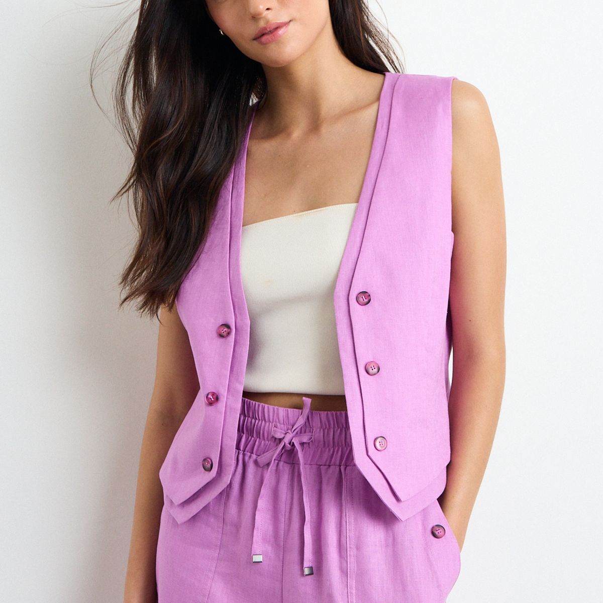 IO - Gilet Liso Mujer Morado Io