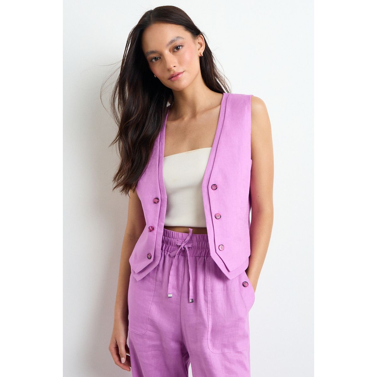 IO - Gilet Liso Mujer Morado Io