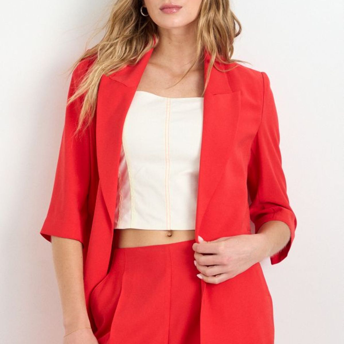 IO - Blazer Liso Mujer Rojo Io