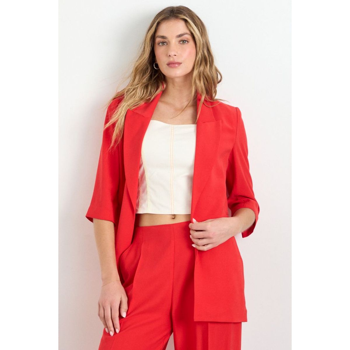 IO - Blazer Liso Mujer Rojo Io