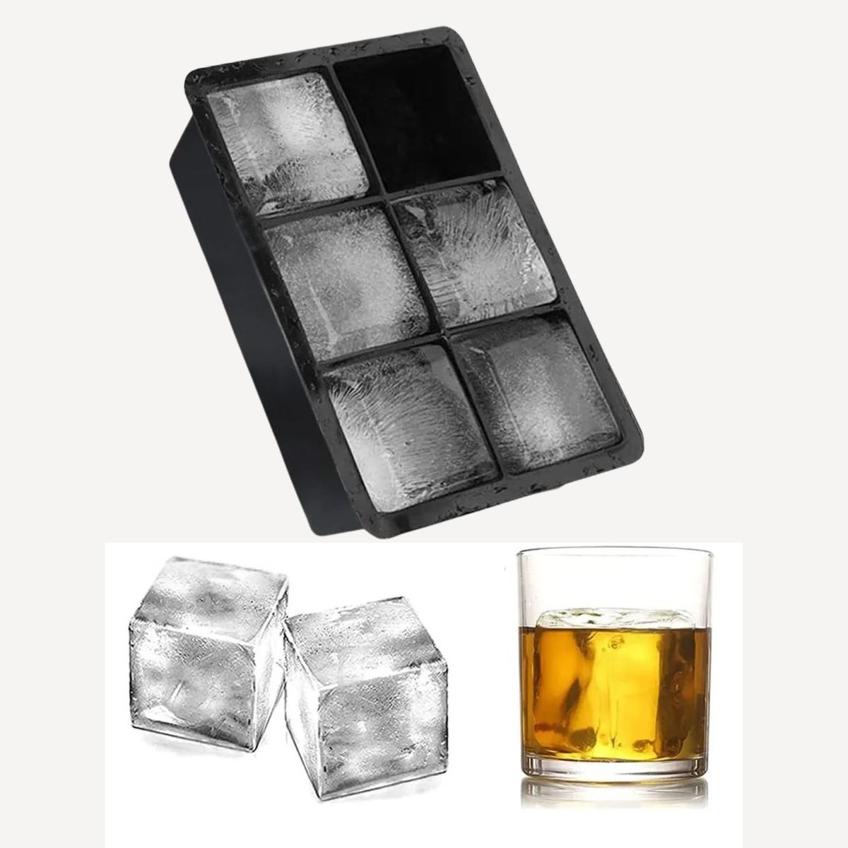 GENERICO - Set 4 Molde Silicona 6 Cavidades Negro Con Tapa Reposteria