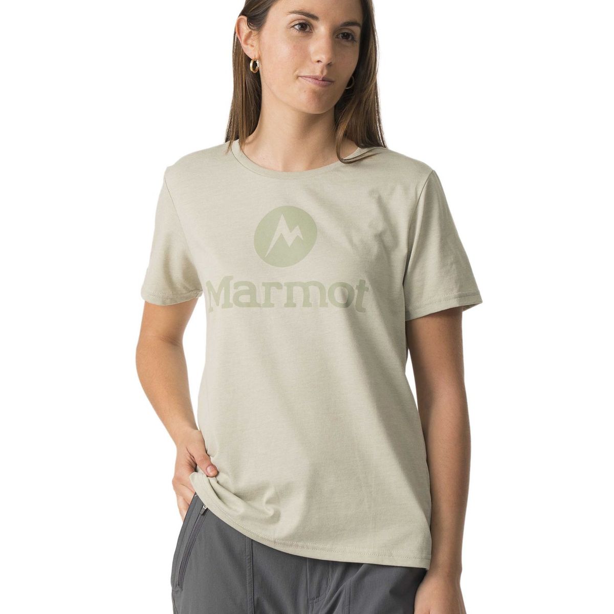 MARMOT - Polera Mujer Circle Logo Tee Gris Marmot