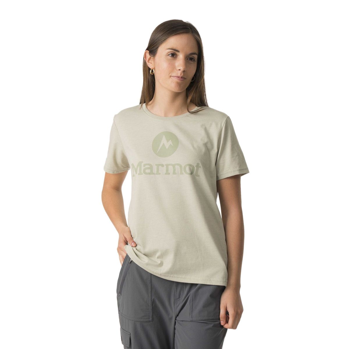 MARMOT - Polera Mujer Circle Logo Tee Gris Marmot