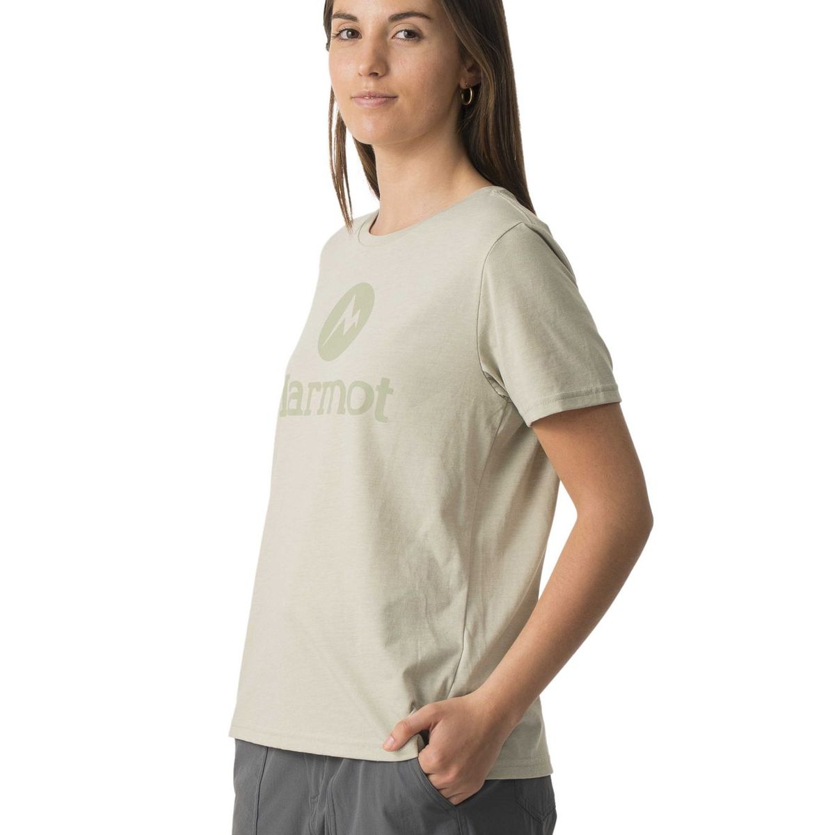 MARMOT - Polera Mujer Circle Logo Tee Gris Marmot