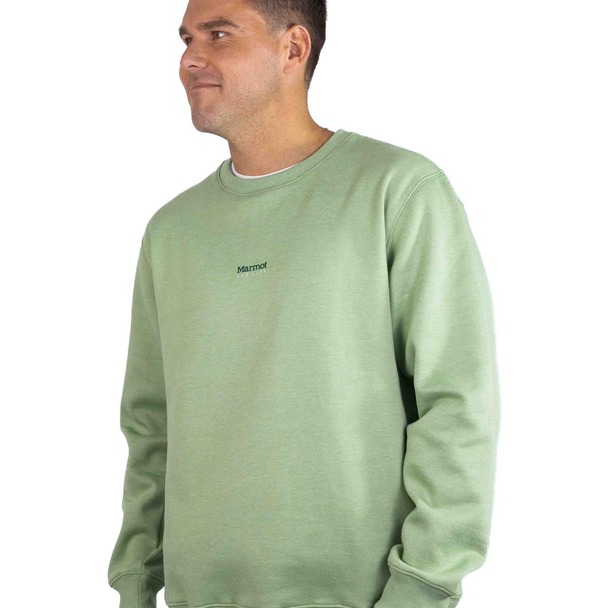 MARMOT - Polerón Hombre Mini Logo Crew Verde Marmot
