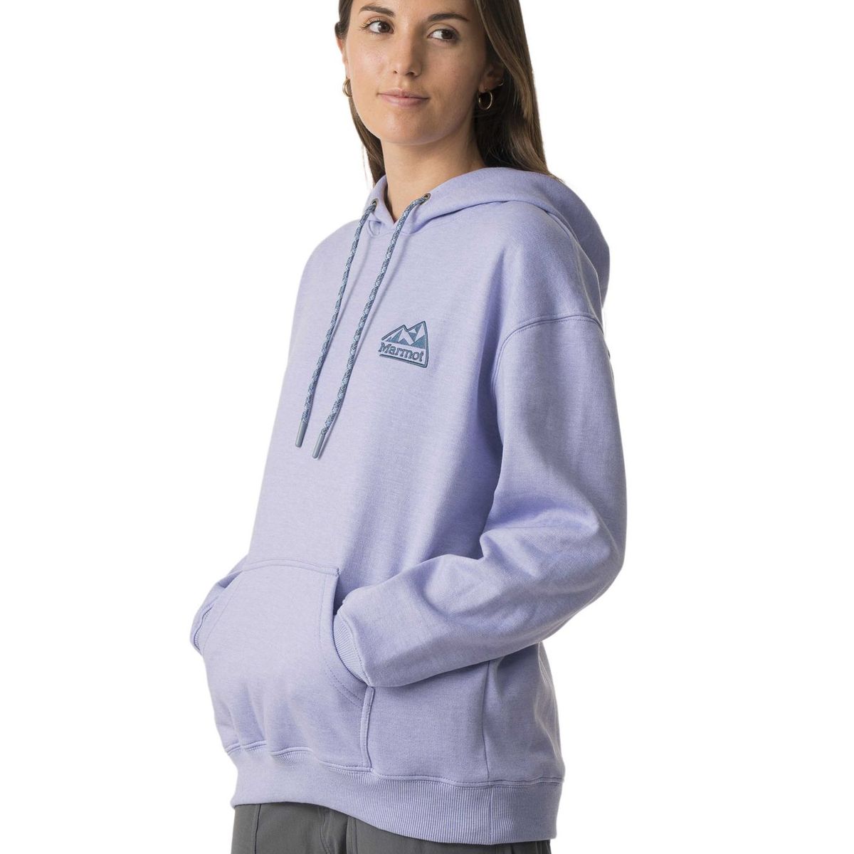 MARMOT - Polerón Mujer Marmot Chest Retro Logo Hoody Violeta