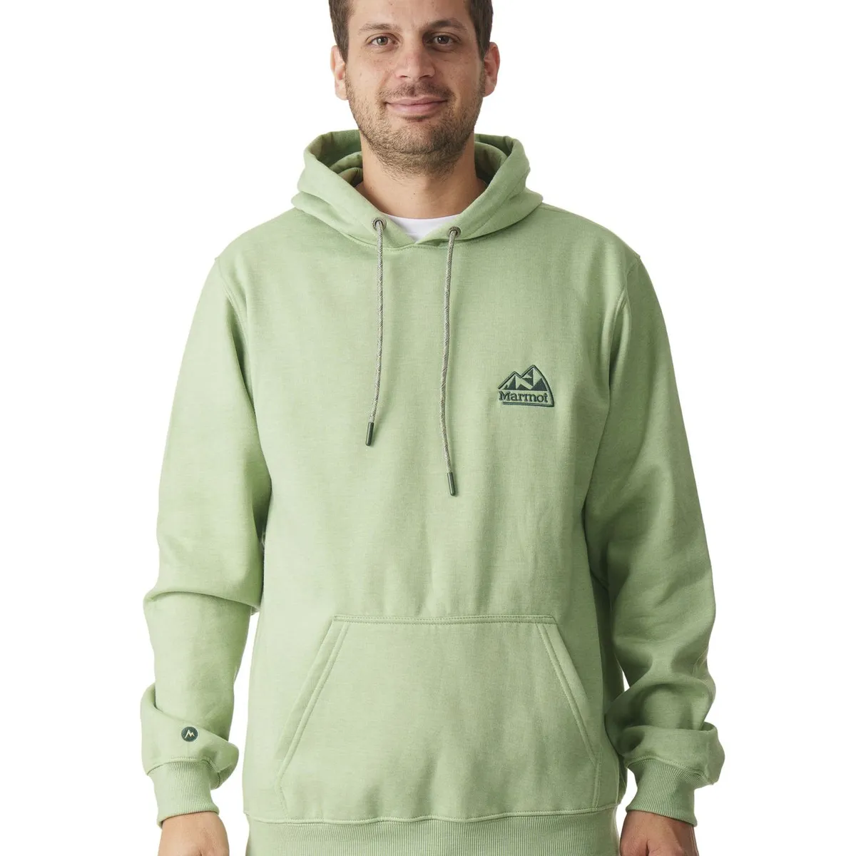 MARMOT - Polerón Hombre Chest Retro Logo Hoody Verde Marmot