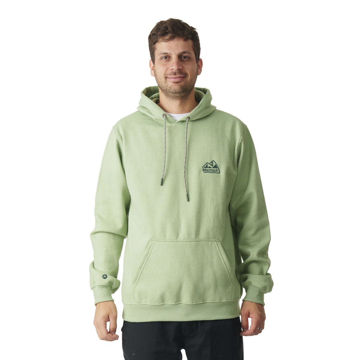 MARMOT - Polerón Hombre Chest Retro Logo Hoody Verde Marmot