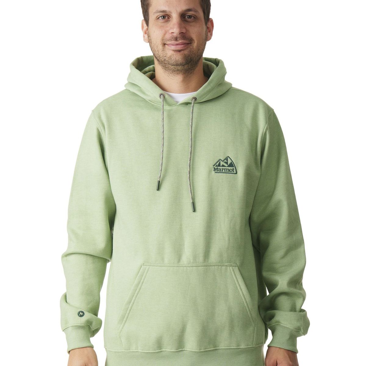 MARMOT - Polerón Hombre Chest Retro Logo Hoody Verde Marmot
