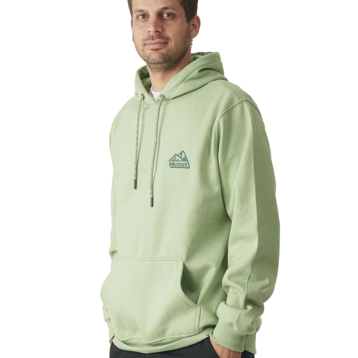 MARMOT - Polerón Hombre Chest Retro Logo Hoody Verde Marmot