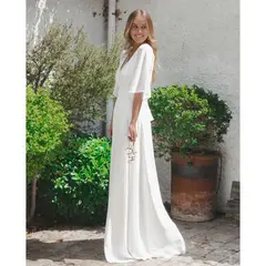 MI PLACARD - Vestido Largo de Novia Leandra Gasa Ivory