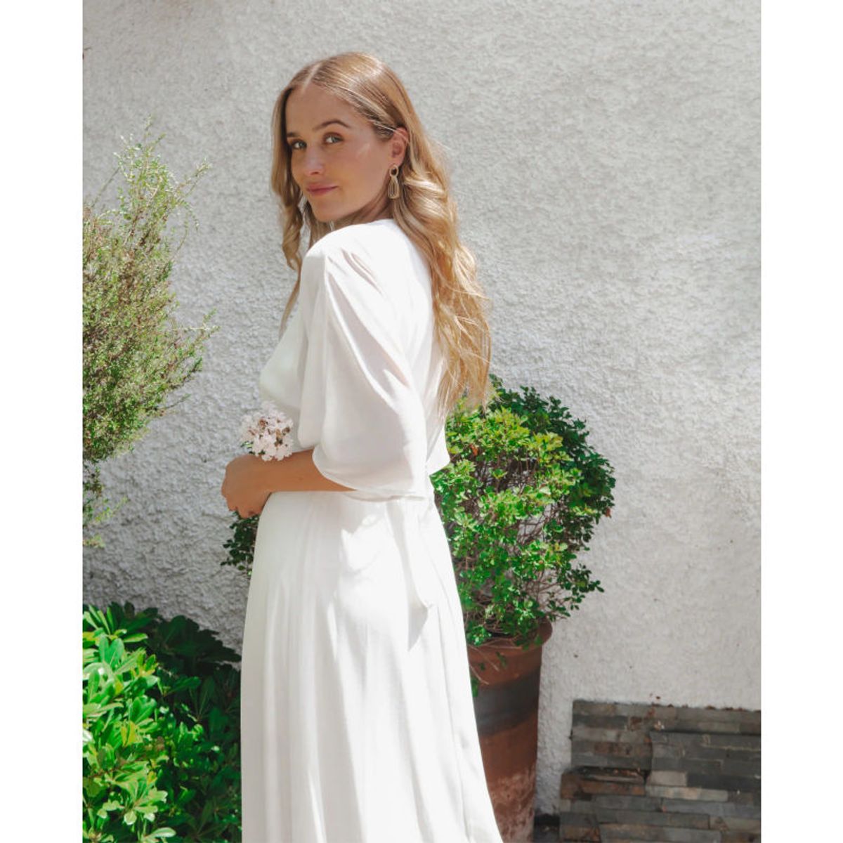 MI PLACARD - Vestido Largo de Novia Leandra Gasa Ivory