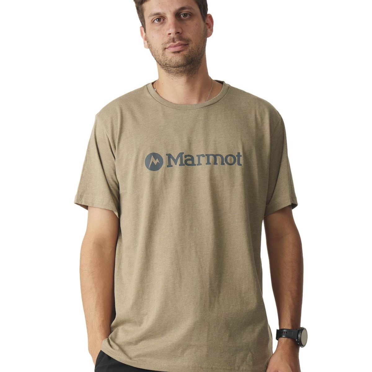 MARMOT - Polera Hombre Logo Tee Marrón Marmot