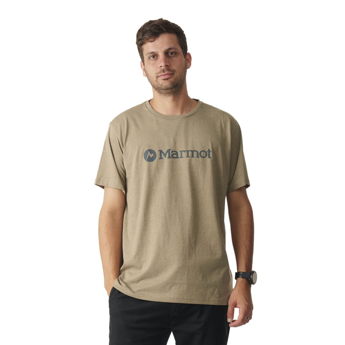MARMOT - Polera Hombre Logo Tee Marrón Marmot