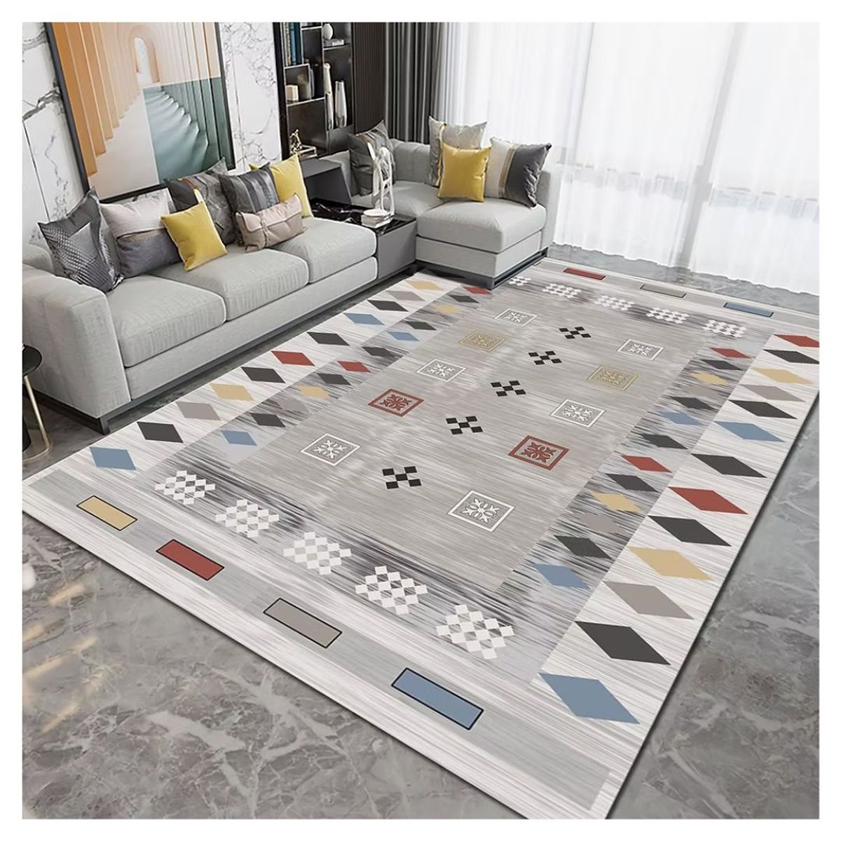 GENERICO - Alfombra Lisa Decoración con Diseños 3D-18 200 x 240 cm - Deutschland