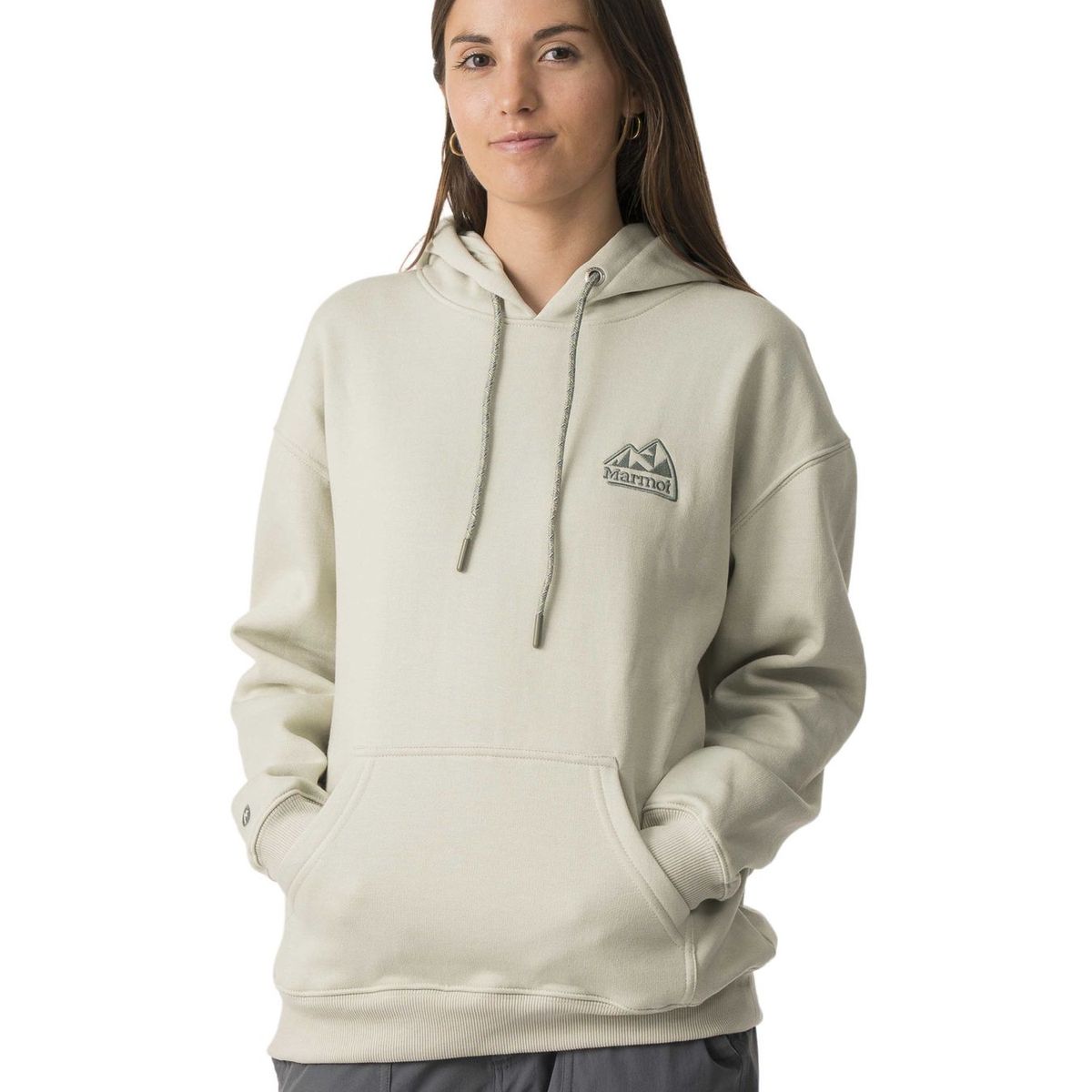 MARMOT - Polerón Mujer Chest Retro Logo Hoody Gris Marmot